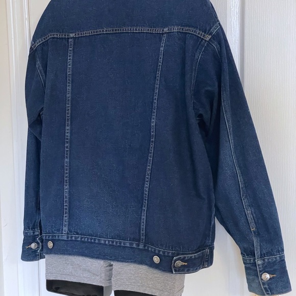 Snakeyes denim trucker jacket, dark wash, embroidered patch, large - Picture 10 of 16